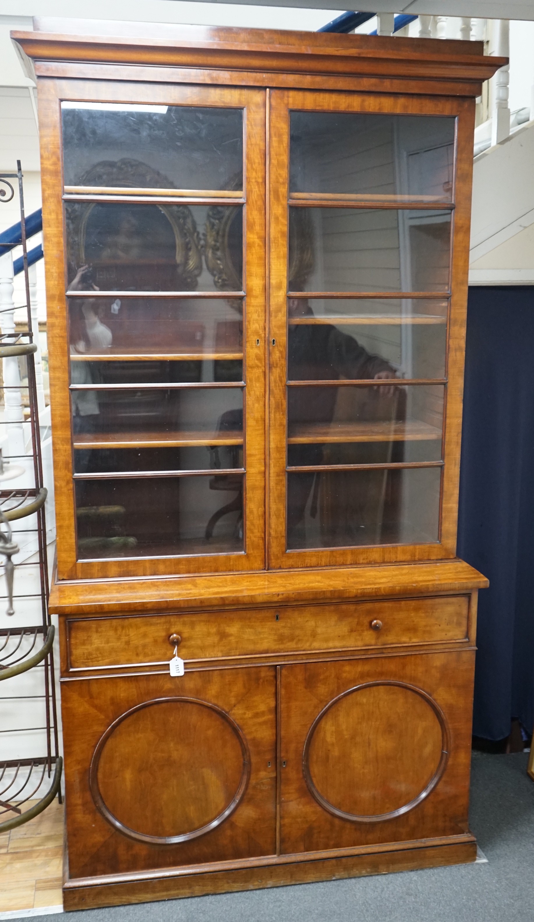 W & C. Wilkinson, Ludgate Hill. A Victorian mahogany secretaire bookcase, width 126cm, depth 63cm, height 240cm